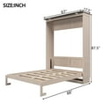 thumbnail image 2 of Harper & Bright Designs Queen Size Murphy Bed, Wooden Queen Cabinet Bed Wall Bed with LED Light, Folding Wall Chest Bed with for Guest Room, Beige, 2 of 13