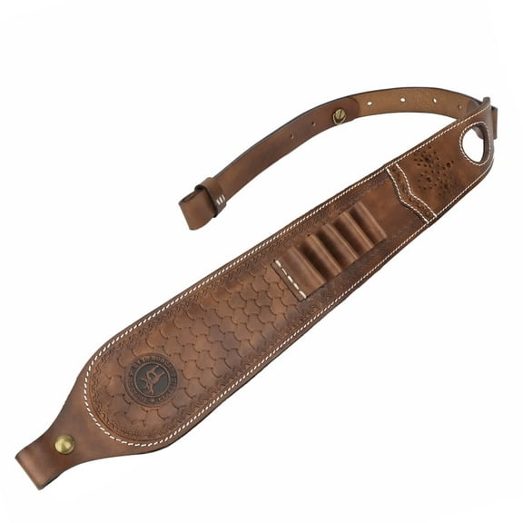 TOURBON  Leather Sling for Hunting Rifles or Shotguns Non-Slip Gun Shoulder Strap Brown