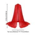 thumbnail image 3 of Byfri Sheer Chiffon Long Flowing Hoodless Outerwear for Weddings & Themed Events 150cm Red, 3 of 7