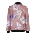 thumbnail image 4 of VINUSLI Womens Casual Floral Zip Up Bomber Jacket,Women's Bomber Jacket Floral Zipper Fall Coat Long Sleeve Windbreaker Lightweight Loose Fall Jackets with Pockets Multicolor,L, 4 of 5