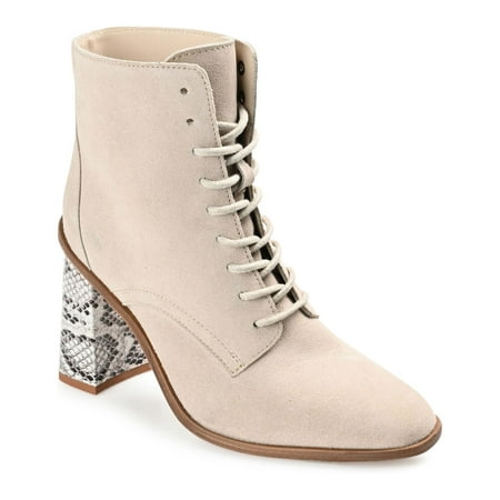 Journee Signature Edda Tru Comfort Foam™ Women's Suede Combat Boots Color: Sand Size: 8.5
