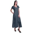 thumbnail image 4 of Moomaya Robe Longue Maxi pour Femmes à Manches Courtes, Robe Formelle/décontractée avec Poches P-TTG, 4 of 6
