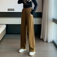 thumbnail image 3 of Pantalones palazzo de pierna ancha con cordón en la cintura para mujer de verano, 3 of 6