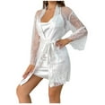 thumbnail image 2 of Sakmal Square Neck Nightgowns Women Lace Plus Size Chemises White Sleeveless Womens Nightgowns XL, 2 of 5