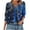 26-Navy, variant on Womens Summer V Neck 3/4 Sleeve Tops Dressy Casual Blouses Fashion Casual Loose Floral Print T-shirts Trendy Tops