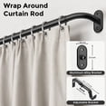 thumbnail image 3 of OLV 1" Diameter Adjustable Wrap Around Curtain Rods 28-48" Heavy Duty,Black, 3 of 9