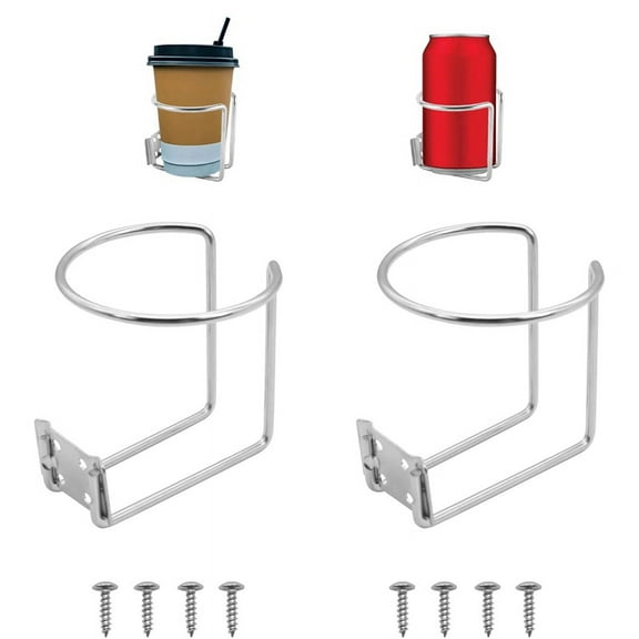 Boat Ring Cup Drink Holder, Universal Car Drink Holder, Car Bottle Holder Cup Holder for Marine Truck RV Trailer,Silver