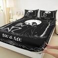 thumbnail image 3 of Manfei Black White Skeleton Twin Sheet Sets for Kids, Gothic Romantic Anniversary Twin Fitted Sheet, Mystic Galaxy Flat Sheet, Luxury Bedroom Decor, 3 Pieces, 3 of 7