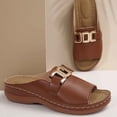 thumbnail image 5 of Slippers for Women,Comfortable Slippers For Everyday Casual Use Open Toe Design On Style Versatile For Relaxed Outfits,Womens Slippers,Brown,7.5, 5 of 8
