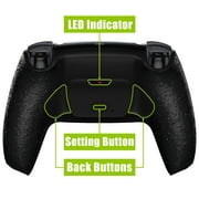 eXtremeRate Textrued Black Back Paddles Kit Upgrade Board Back Shell Buttons for PS5 Controller BDM-010/020