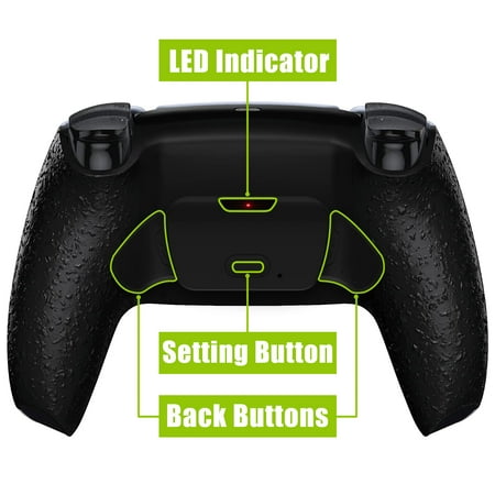 eXtremeRate Textrued Black Back Paddles Kit Upgrade Board Back Shell Buttons for PS5 Controller BDM-010/020