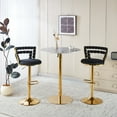 thumbnail image 5 of Set of 2 Modern Bar Chair with Golden Color Iron Tube Legs, Soft Cushions and Comfortable Backrest, Suitable for Dining Room, Living Room, Cafe, Bar Stool (Black), 5 of 8