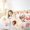 thumbnail image 4 of Manfei Kawaii Axolotl Pattern 7-Piece Twin Bedding,Cute Capybara Bedding Comforter Set,White,Polkadot Reversible, 4 of 7