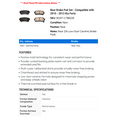 thumbnail image 2 of Rear Brake Pad Set - Compatible with 2010 - 2013 Kia Forte 2011 2012, 2 of 2