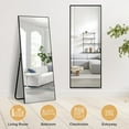 thumbnail image 6 of DAKIMOE Full Length Mirror with Stand Wall Mirror 63"x20" Full Body Floor Mirror Framed Standing Hanging or Leaning for Bedroom Cloakroom Living Room Dressing Room Entryway Black, 6 of 10