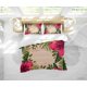 thumbnail image 3 of 3D Tropical Rojo Floral Hojas Funda de edredón Juego de Ropa de Cama Funda Nórdica, 3 of 3