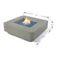 thumbnail image 3 of Elementi Plus Lucerne Natural Gas Fire Pit for Outside Outdoor Fire Pit Table Smokeless Firepit Concrete Square Fire Table Patio Heater Fireplace 60000 BTUs - Light Grey, 42.1 x 42.1 Inches, 3 of 10
