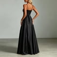 thumbnail image 5 of XIAOCHA Women's Summer Elegant Maxi Dress V Neck Thin Spaghetti Strap Satin Solid Flowy Floor Evening Gown, 5 of 6