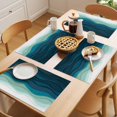 thumbnail image 5 of Abstract Placemats Set of 12, Water Duck Green Gradient Ocean Waves Non-Slip Place Mats Washable Table Mats for Kitchen Dining Table Decorations Indoor/Outdoor, 5 of 9
