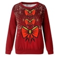 thumbnail image 4 of Chandails à Capuchon Bloqués Femmes Haut à Col Grande Taille Chandail à Capuchon Chandail pour Femmes P Chandail Femmes Chandail à Capuchon Impression de Noël Chandail Décontracté à Enfiler Chandails à Manches Longues Rouge G, 4 of 6