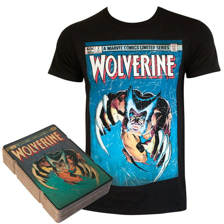 Wolverine Comic Cover Boxed Black Tee Shirt (Best Wolverine Comic Covers)