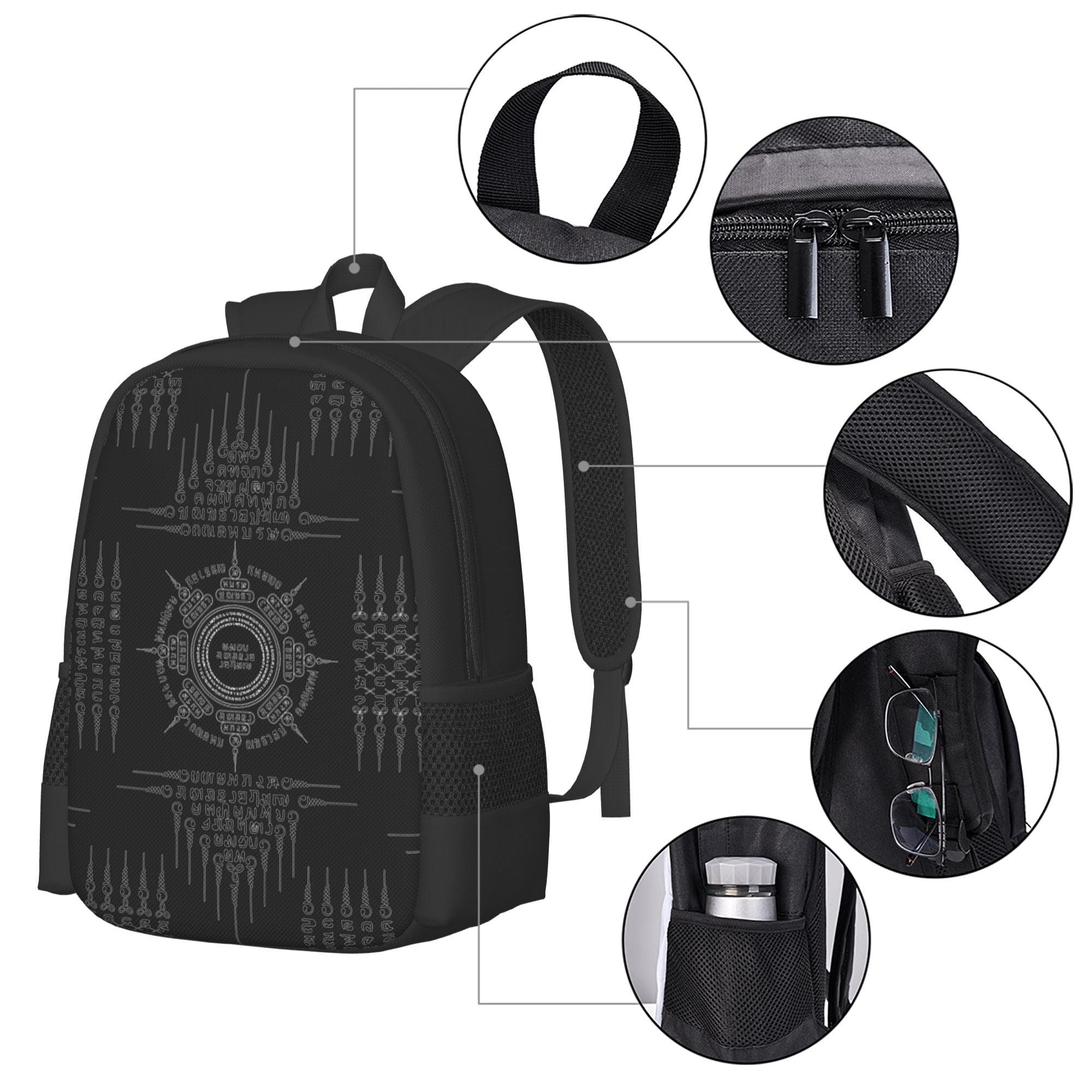 DouZhe Lightweight Backpack Mystic Viking Gothic Runes Prints Travel Outdoor Hiking Bag School Bookbag Casual Daypack Backpacks for Women Men Walmart