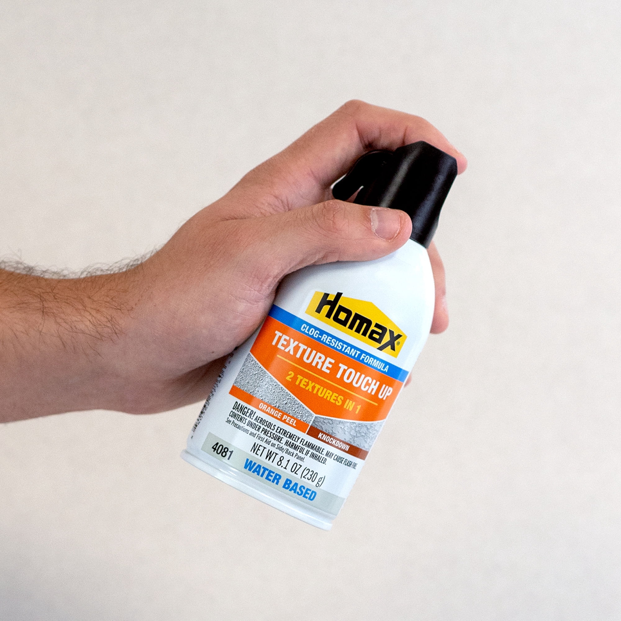 HOMAX Clog-Resistant Orange Peel/Knockdown Water-Based Texture Spray- 8.1 oz.