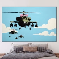 Banksy Poster, Banksy Helicopter Printed Canvas, Street Poster, Banksy Helicopter, Painting Poster, Abstract Art Canvas, Helicopters Artwork, Canvas Wall Decor - Rolled Canvas