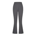 thumbnail image 4 of Blmnix Elastic Womens Pants Slim Straight Gray Dressy Solid Business Pocket Flat Front Pants for Teen Trendy, 4 of 5