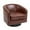 Leather|Red Brown, variant on DREAMSIDEA PU Leather Swivel Barrel Club Chair, Modern Accent Chairs Set of 2 Upholstered Round Armchair for Living Room, Office, Bedroom -Red Brown