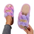 thumbnail image 2 of SAWOBUUN Womens Open Toe Fuzzy Slippers Memory Foam Non Slip Soft Sole Plush House Shoes Slip On Indoor Outdoor Slippers Warm Cozy, 2 of 8