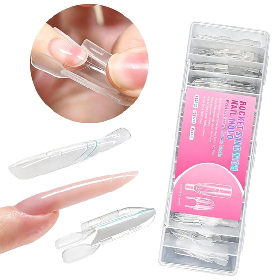 120PCS Rockets Shape Nails Forms for Extensions Not Clips Design ABS Materials for Home Salon Use