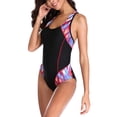 thumbnail image 3 of Women's Color Blocked Racing One Piece Swimwear High Cut Athletic Bathing Suit, 3 of 6