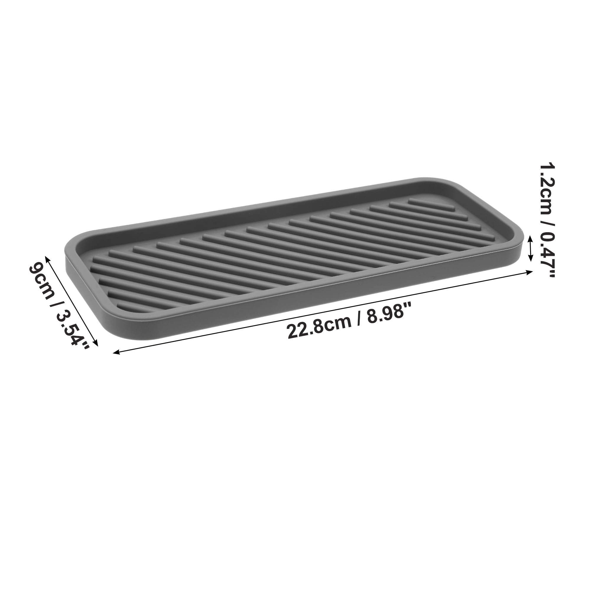 Unique Bargains Soap Dish Keep Soap Dry for Home Bathroom Kitchen Silicone Gray 22.8x9cm