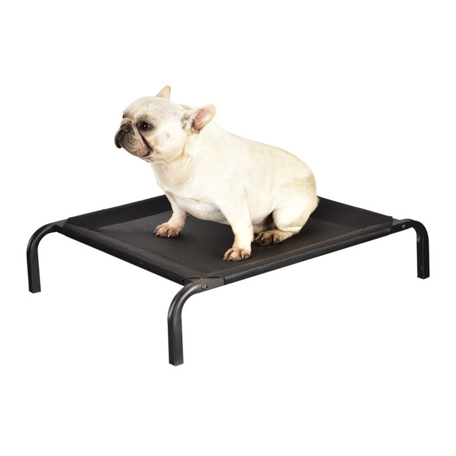 Oricka Elevated Dog Cot Bed Tool-Free Assembly - Outdoor Raised Dog Cooling Bed Frame for Large Pets, Summer Pet Hammock Off Ground with Non- Feet & Waterproof Teslin Mesh,S