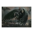 thumbnail image 1 of Fantasy World Cutting Board, Pegasus King Leading in the Dark Ages Imaginary Magic Story Art Print, Decorative Tempered Glass Cutting and Serving Board, Small Size, Black Brown, by Ambesonne, 1 of 1