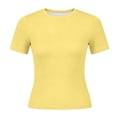 thumbnail image 4 of Womens Cotton T Shirts Basic Baby Tee Crop Tops Crewneck Slim Fit Short Sleeves Tee Summer Cute Clothes 2026, 4 of 5
