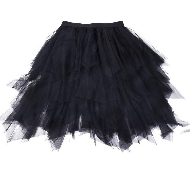PENGXIANG Jupe Tutu en Tulle Solide pour Femmes Taille Élastique Jupe Longue en Filet Robe