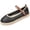 Slipper - Black, variant on Samdudou Womens Flats Shoes Closed Toe Mary Jane Slip On Espadrilles Hollow Out Mesh Upper with Adjustable Buckle Strap Lightweight Walking Footwear Casual Summer