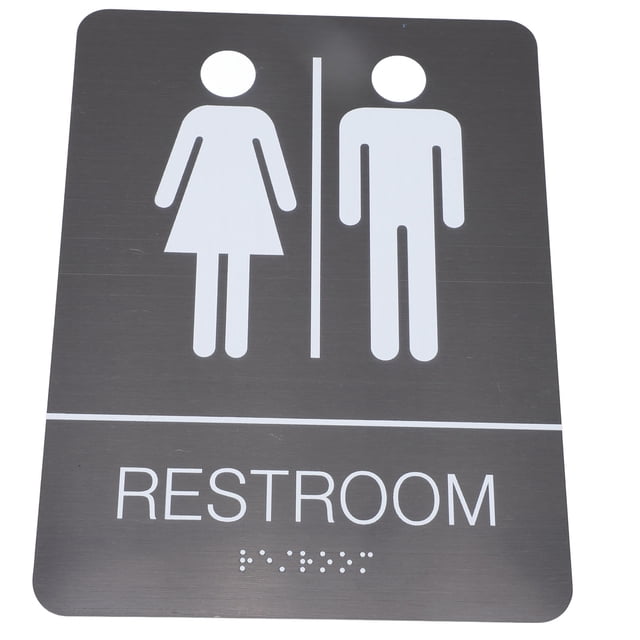 Letrero De Baño, Letrero De Baño Braille Fácilmente Visible Para Restaurante De Oficina De Negocios