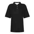 thumbnail image 6 of Yigetop Collared Shirts for Women Summer Short Sleeve Work Dressy Tops Shirts for Women Business T-Shirts for Work & Casual Work Shirts for Women Black L, 6 of 7