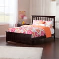 thumbnail image 1 of Mission Full Wood Foundation Bed with Matching Footboard in Espresso, 1 of 10