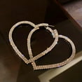 thumbnail image 3 of RSAMD Fashion Big Heart Crystal Hoop Earrings for Women Geometric Rhinestones Earr`JO-Silver, 3 of 7