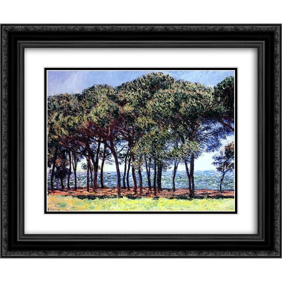 Claude Monet 2x Matted 24x20 Black Ornate Framed Art Print 'Pine Trees, Cap d'Antibes'
