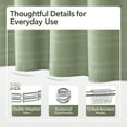 thumbnail image 3 of Seasonwood Waffle Shower Curtain Striped Fabric Shower Curtains for Bathroom with 12 Hooks,Green 72Wx72H, 3 of 9