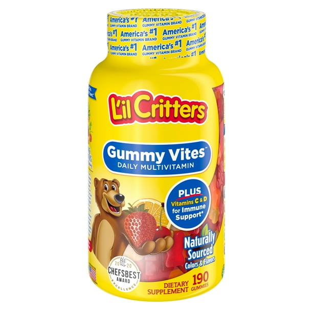 L'il Critters Gummy Vites Daily Kids Gummy multivitamin Vitamins C, D3