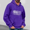 thumbnail image 2 of Wyobmus Flight U.S. Flag Hoodies for Men Casual Printed Sweatshirt Lightweight Long Sleeve Sport Pullover With Pocket Drawstring Workout C-Purple, 2 of 3