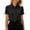 Black, variant on Ticikt Women's Tie Neck Short Sleeve Blouse, Solid Color Collared Work Shirt with Necktie,Black