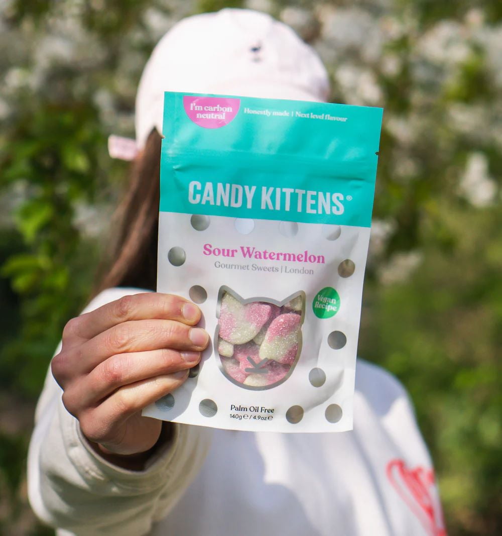 Candy Kittens Sour Watermelon Gourmet Sweets Bag 140g (Pack of 9)