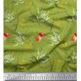thumbnail image 1 of Soimoi Green Cotton Jersey Fabric Flower & Leaves Watercolor Print Sewing Fabric Yard 58 Inch Wide, 1 of 3